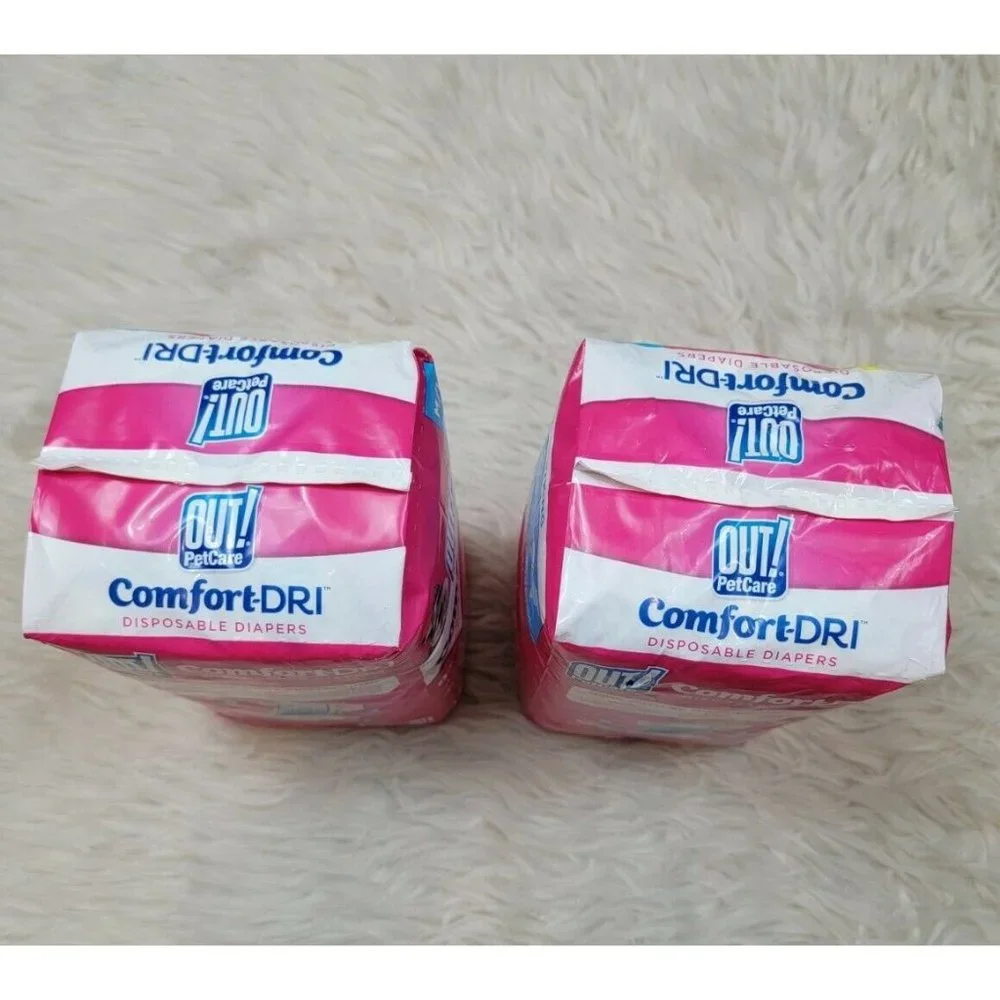 2 Out Pet Care Comfort-Dri Disposable Diapers M/L Dogs 25-75lbs Incontinence New